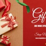 Red and Brown Holiday Gift Shop Promotion Facebook Cover